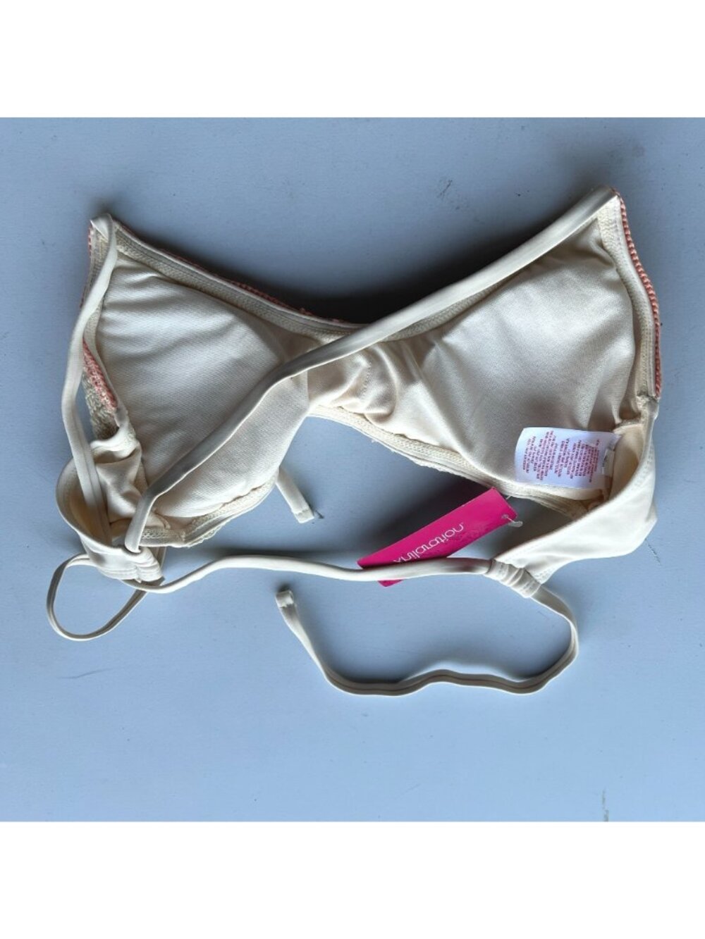 Xhilaration Juniors' Crochet Bralette Bikini Top Off White M - Picture 3 of 4